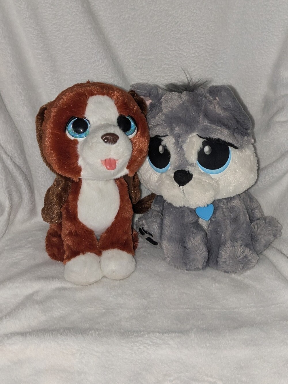 Brown & Gray Plush Dogs